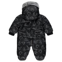 GX539: Black Dinosaur Padded Snowsuit (0-18 Months)